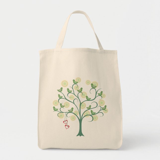 We Love Green Bird llustration Eco Tote (Front)