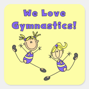 We Love Gymnastics Square Sticker