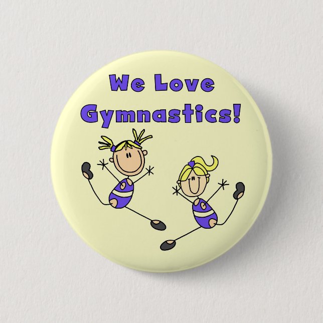 We Love Gymnastics Tshirts and Gifts 6 Cm Round Badge (Front)