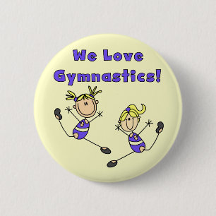 We Love Gymnastics Tshirts and Gifts 6 Cm Round Badge