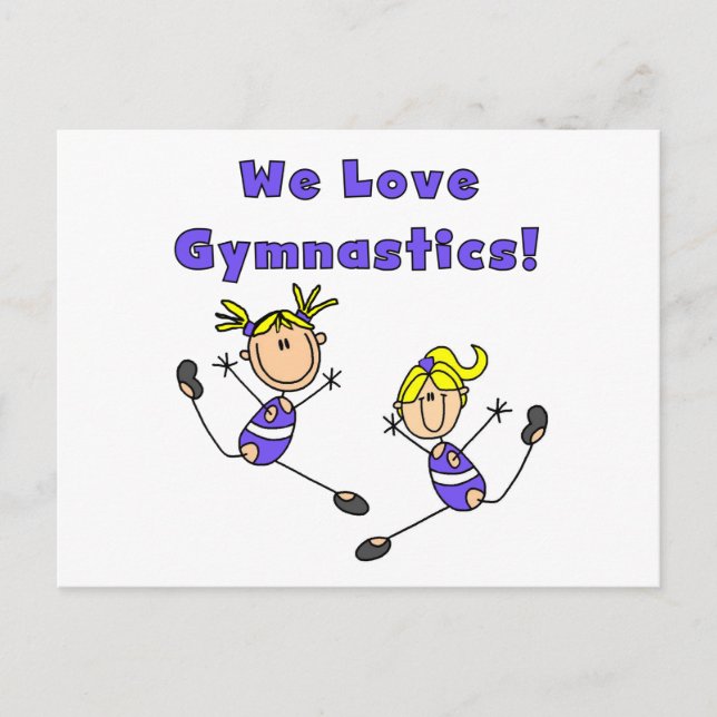 We Love Gymnastics Tshirts and Gifts Postcard (Front)
