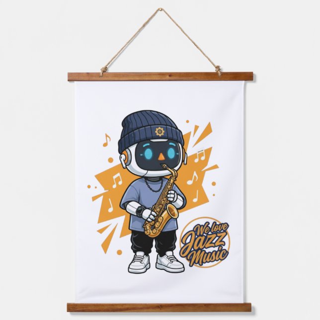 We Love Jazz Hanging Tapestry (Front)