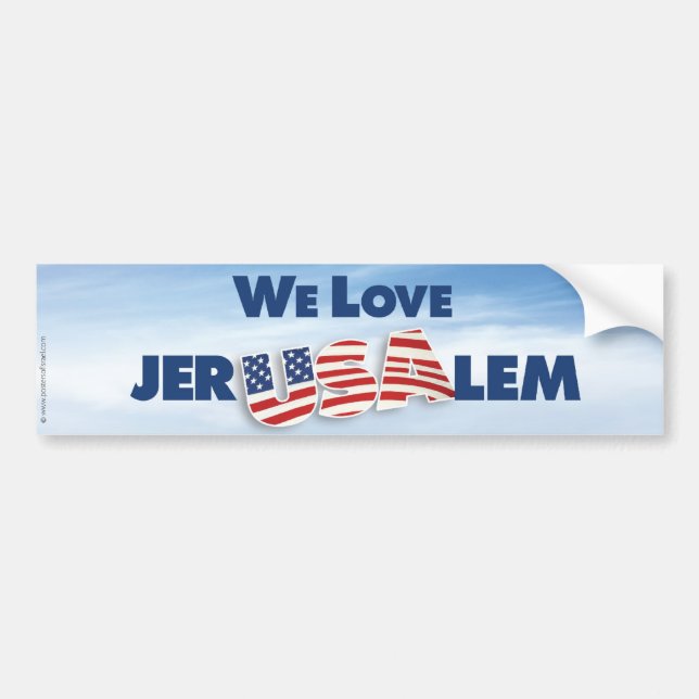 We Love Jerusalem Bumper Sticker (Front)