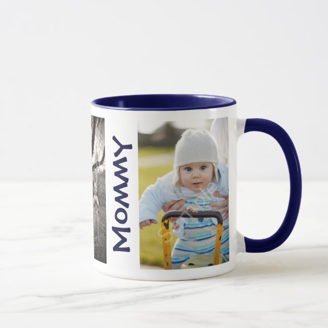 WE LOVE MOMMY Custom Kids 3 Photos Mothers Day Mug (Right)