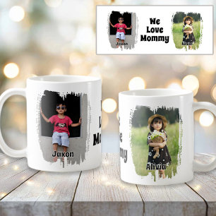 We Love Mummy Fully Customisable Two Photo Coffee Mug