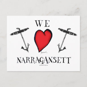 we love narragansett postcard