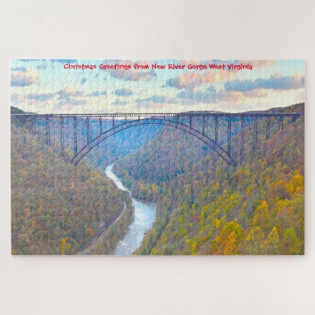 We love New River Gorge West Virginia. Jigsaw Puzz Jigsaw Puzzle (Horizontal)