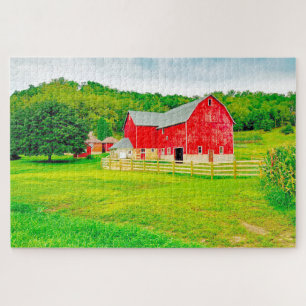 We love Old Barns in Wisconsin. Jigsaw Puzzle