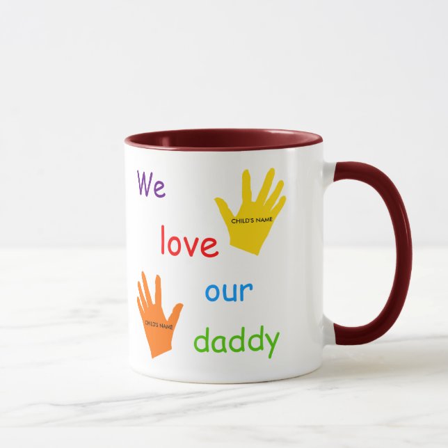 We Love Our Daddy (2 Children) 2-Image Mug (Right)