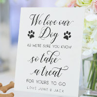 'We love our dog so take a treat' Wedding Favors 