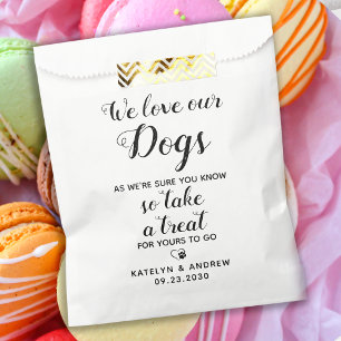 We Love Our Dogs Biscuit Bar Dog Treat Wedding Favour Bags