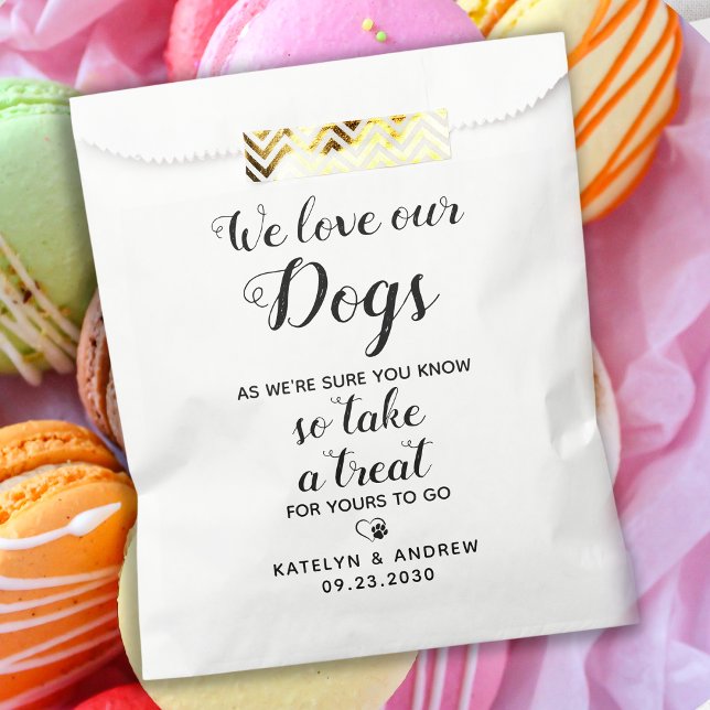 We Love Our Dogs Biscuit Bar Dog Treat Wedding Favour Bags (Creator Uploaded)