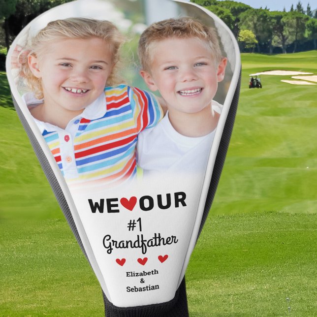 We love our Grandfather Photo Name Grandchildren Golf Head Cover (We love our Grandfather Photo Name Grandchildren Golf Head Cover)