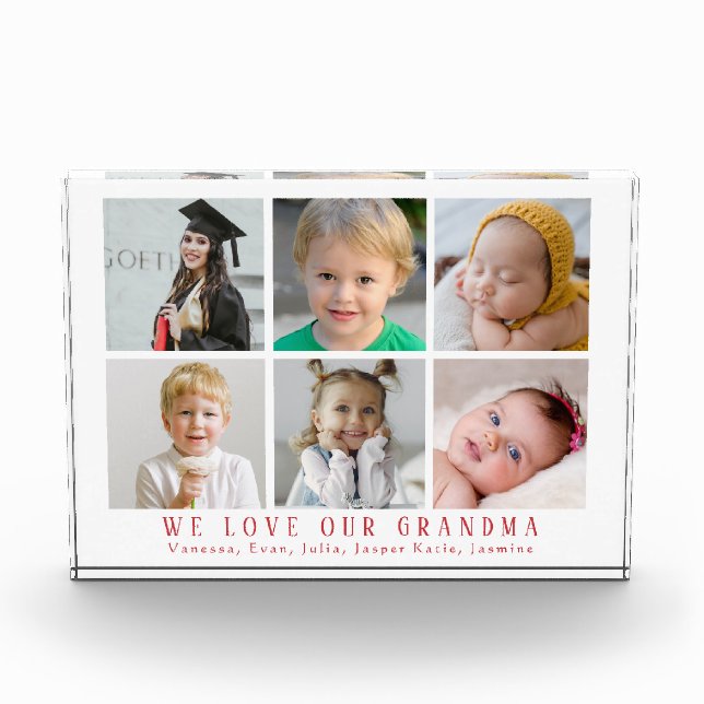 We Love Our Grandma |Grandkids Photo Collage (Front)