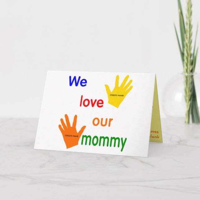 We Love Our Mummy (2 Children) Card Template (Front)