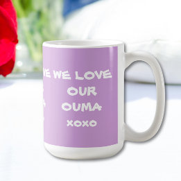 WE LOVE OUR OUMA GIFT Soft Purple and White Coffee Mug
