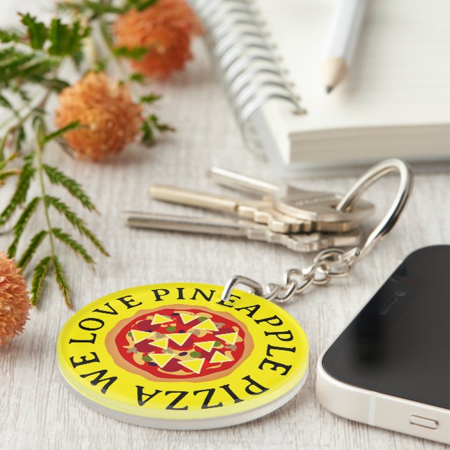 We love pineapple pizza keychain gift (Front Right)
