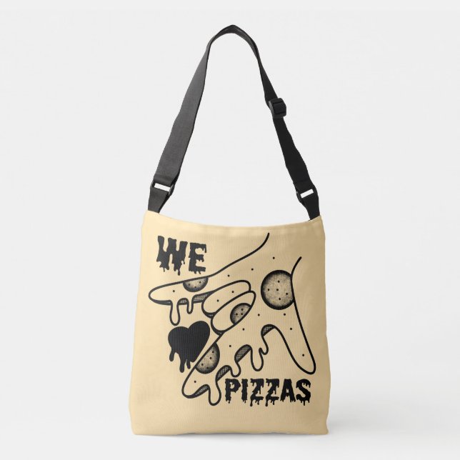 We Love Pizzas - Pizza Love - ASL ILY Obsession De Crossbody Bag (Front)