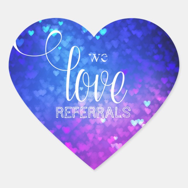 We Love Referrals Bokeh Lights realtor sticker (Front)