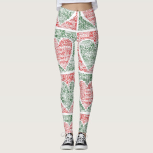 We Love The Holidays Red Green Hearts Yoga Pants