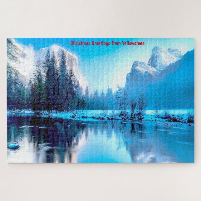 We love winter in Yellowstone. Jigsaw Puzzle (Horizontal)