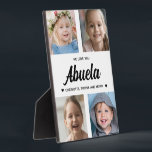 We Love You Abuela Family Keepsake Photo Collage  Plaque<br><div class="desc">Create a special keepsake gift with your favourite family photographs. This modern photo collage includes 4 precious pictures of her grandchildren. All of the text is editable. Yes, it's the perfect gift for Mother's day, but any grandmother would also treasure receiving this on her birthday or as a Christmas gift....</div>