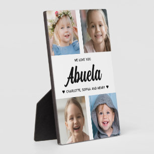 We Love You Abuela Family Keepsake Photo Collage Plaque