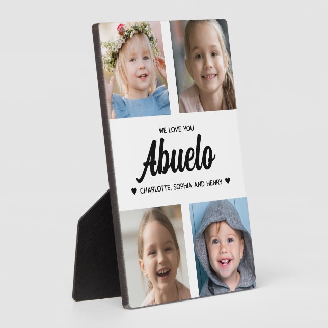 We Love You Abuelo Family Photo Collage  Plaque (Side)