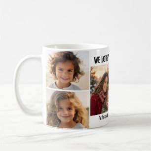 We Love You - Add Name - 5 Photo Collage Coffee Mug
