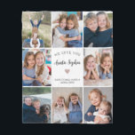 We Love You Auntie Photo Collage Simple White Fleece Blanket<br><div class="desc">This white personalised "World's Greatest Auntie" 8-photo collage blanket features a simple pink heart, accompanied by elegant handwritten script typography and the name of beloved nephews and nieces. An ideal and heartwarming gift for your aunt on special occasions like Mother's Day, Christmas, or birthdays. Customise it with photos of favourite...</div>