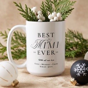 We Love You Best Mimi Ever Personalised Christmas Two-Tone Coffee Mug