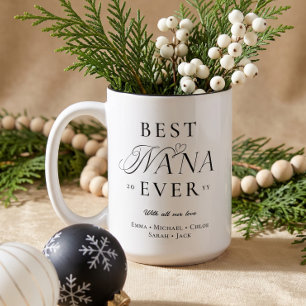 We Love You Best Nana Ever Personalised Christmas Two-Tone Coffee Mug