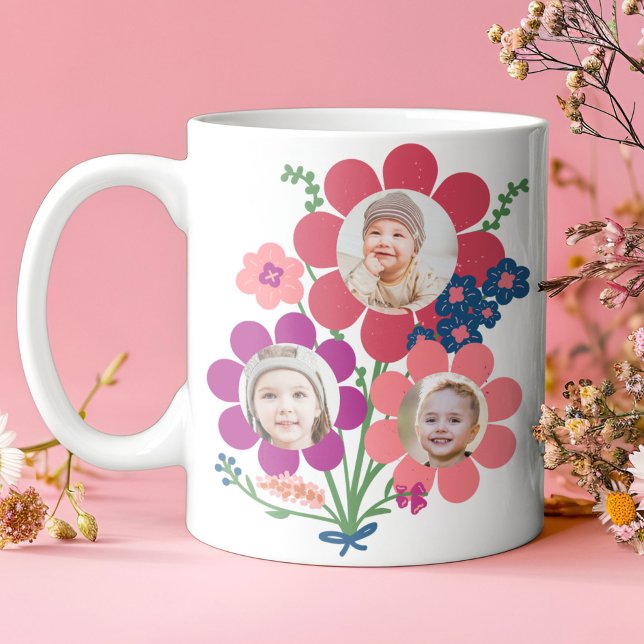 We Love You Bunches, Custom photo gift mug for mum (Mother's Day Gift mug Love you bunches custom photo gifts for mom)