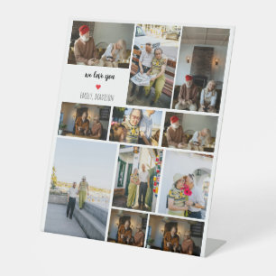 We Love You Custom Family Photo Collage  Pedestal Sign