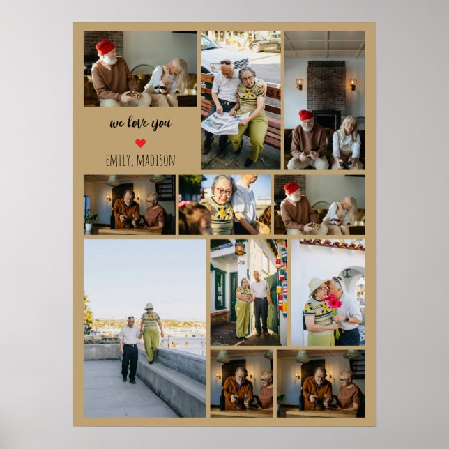 We Love You Custom Family Photo Collage  Poster (Front)