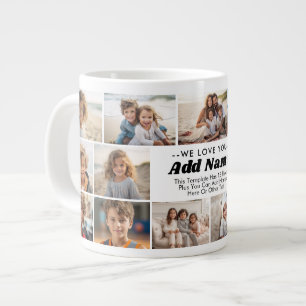 We Love You - Custom Name - 15 Photo Collage Large Coffee Mug