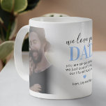 We Love You Dad 2 Photo Coffee Mug<br><div class="desc">Discover the perfect way to express your love and appreciation for your dad with this exclusive gift. Incorporating two cherished family photos, the heartfelt words 'We love you dad, you are simply amazing, we just couldn't imagine our life without you', a blue heart, and the special touch of your children's...</div>