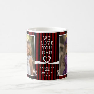 We Love You Dad 2 Photo Custom Stripe Modern P203 Coffee Mug