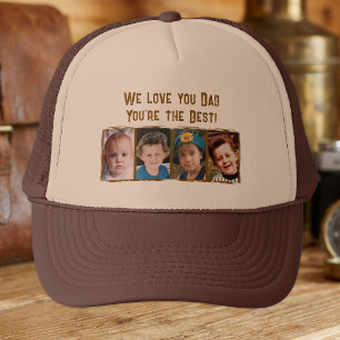 We love you dad 4 photos beige brown trucker hat