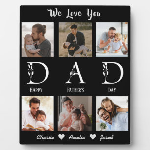 We love you Dad - 6 photo collage  fathers day Plaque
