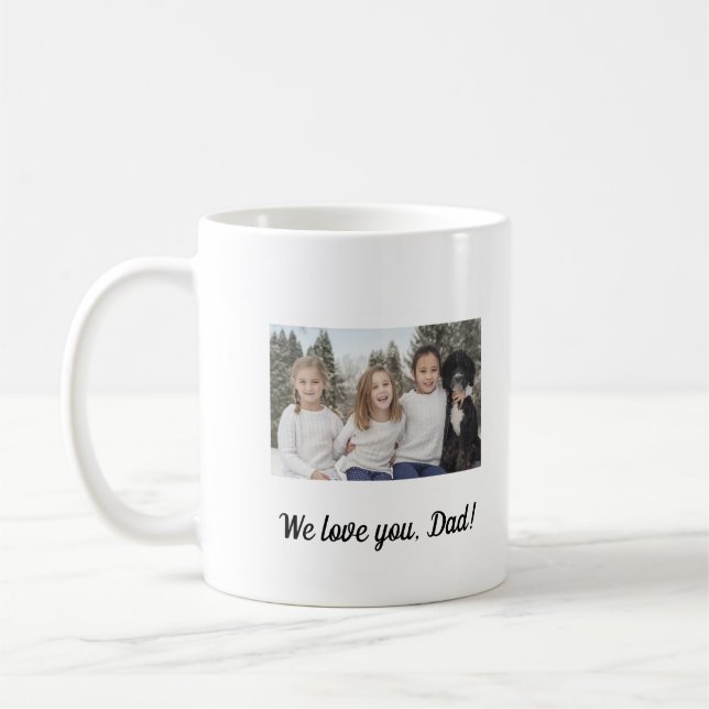 We love you Dad Custom photo collage simple modern Coffee Mug (Left)