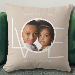 We Love You Dad Custom Photo  Cushion