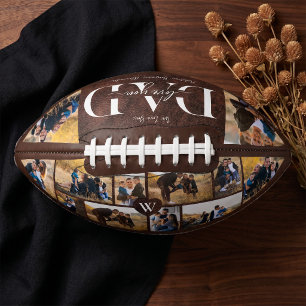 We Love You Dad Father Photo Collage Leather American Football