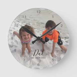 We Love You Dad Kids Photo Fathers Day Round Clock