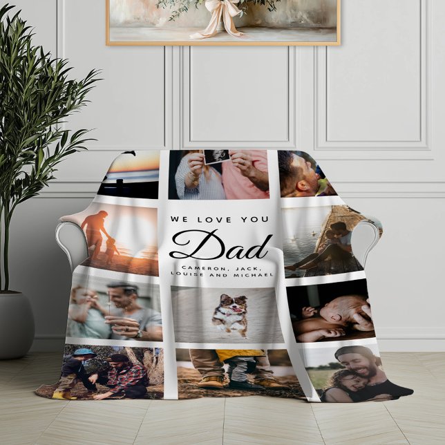 We Love you DAD Modern Trendy Cosy Father's Day Fleece Blanket (Creator Uploaded)