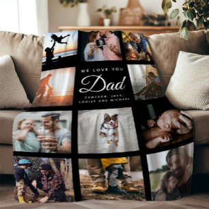 We Love you DAD Modern Trendy Cosy Father's Day Fleece Blanket