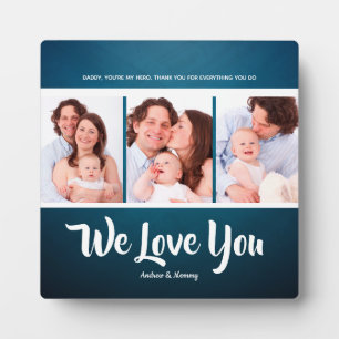 We love you dad , Personalised 3 Photo Collage  Plaque