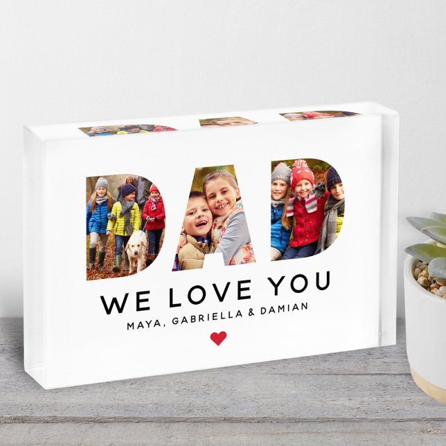 We Love You Dad Personalised Collage Photo Block (Creator Uploaded)