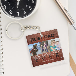 We love you dad personalised photos key ring