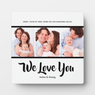 We love you dad , Personalized 3 Photo Collage  Plaque
